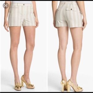 Tory Burch Gavyn Striped Ivory Aberdine Shorts Womens Size 0 Preppy Summer
